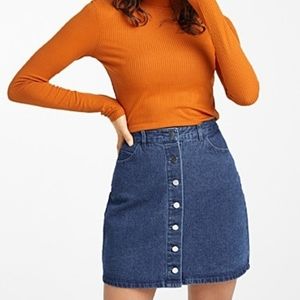 Cotton Buttoned Denim Skirt